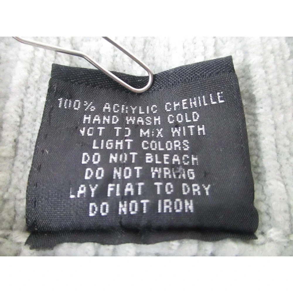 Southpole Sweater‎ Mens Medium Gray Black Chenille Ribbed Knit Mock Neck Striped